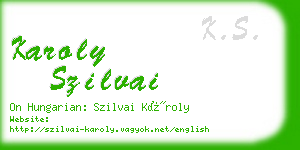 karoly szilvai business card